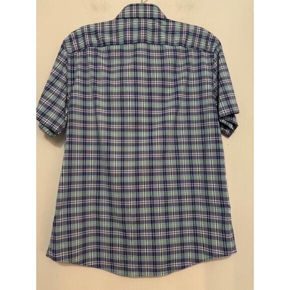 Untuckit Plaid Henderson Slim Fit Button Up Short Sleeve Shirt Size Medium - Picture 2 of 5